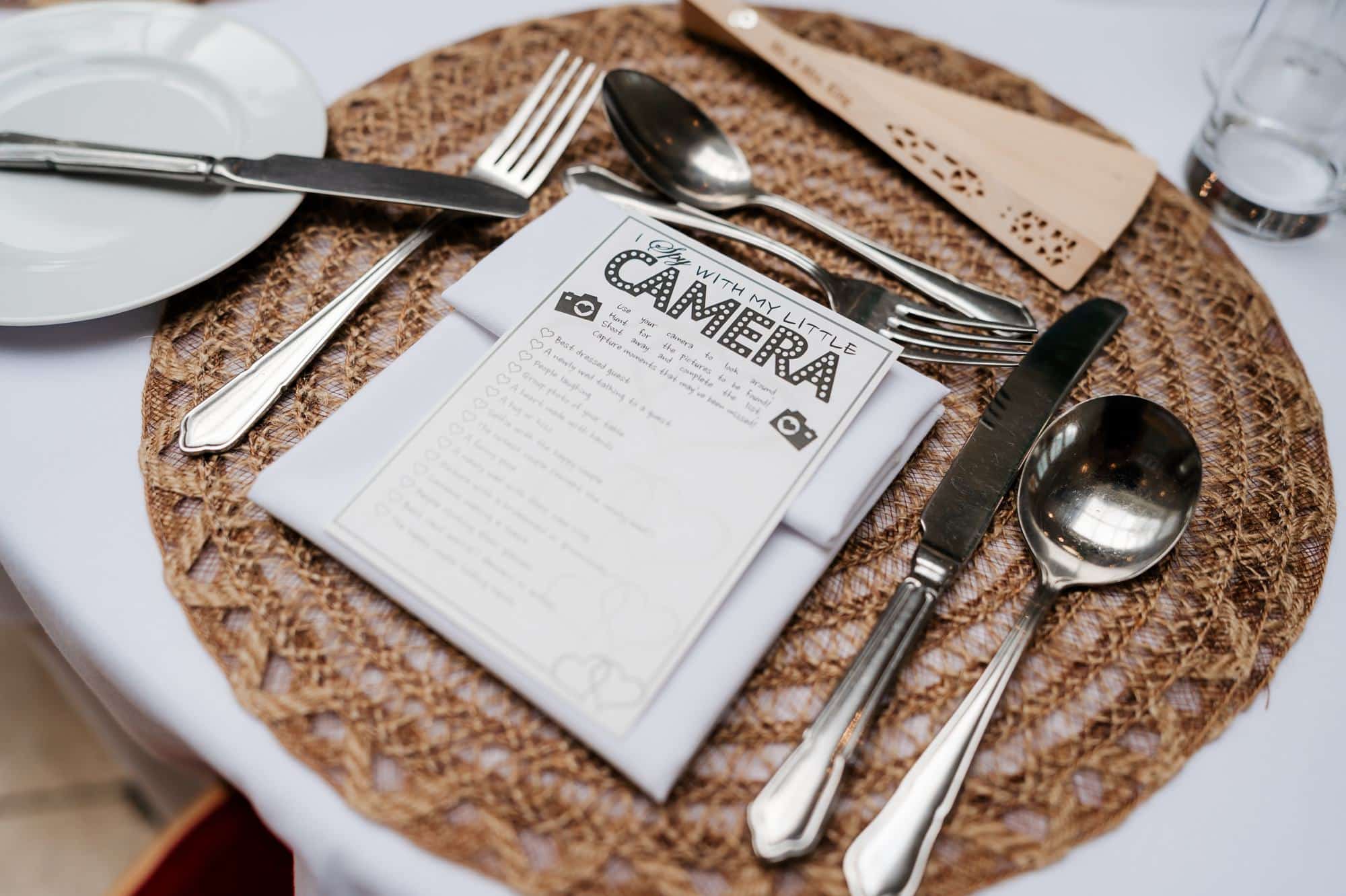 Wedding table setting at Goldsborough Hall wedding venue