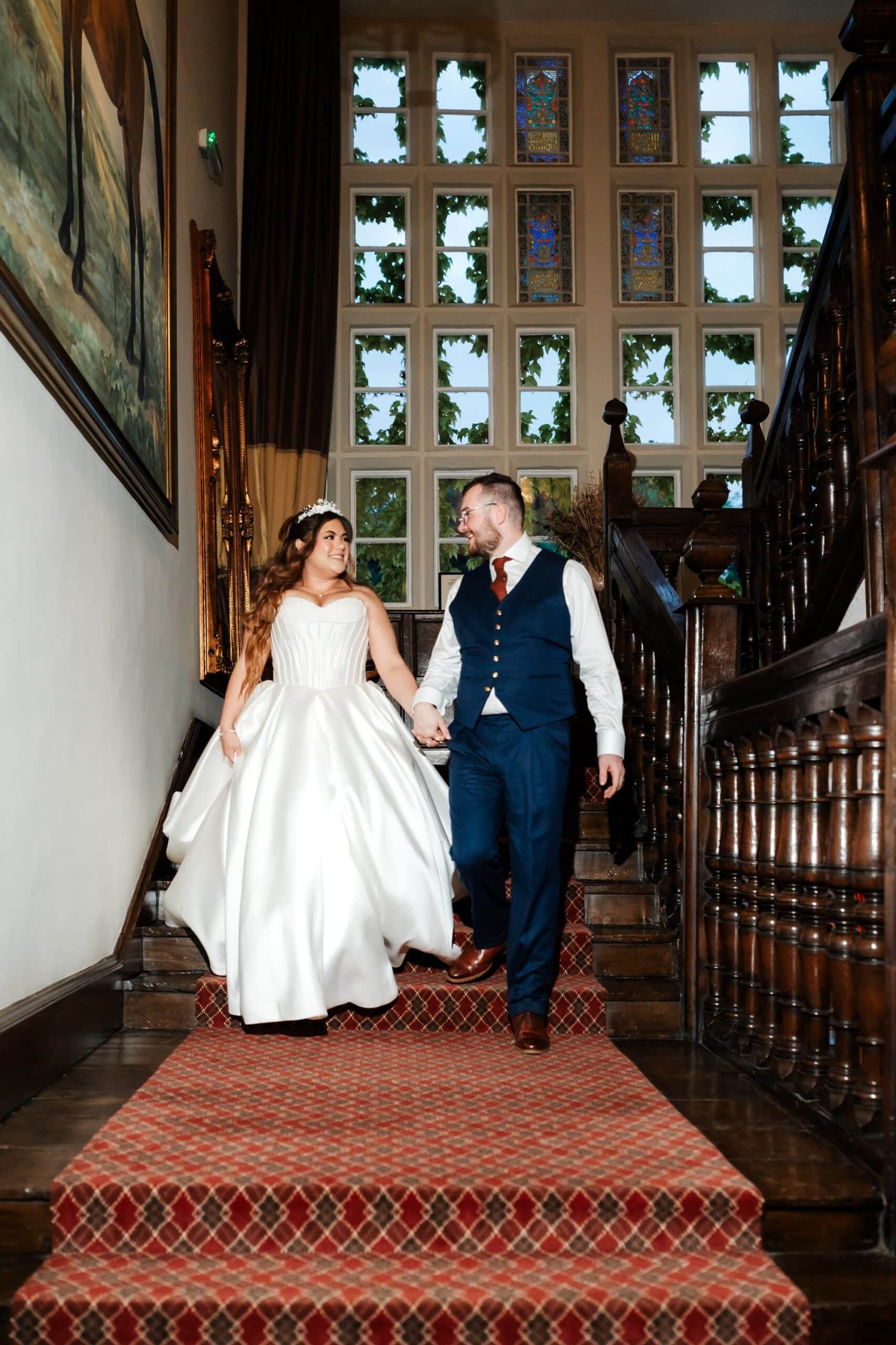 Grand staircase at Goldsborough Hall wedding venue